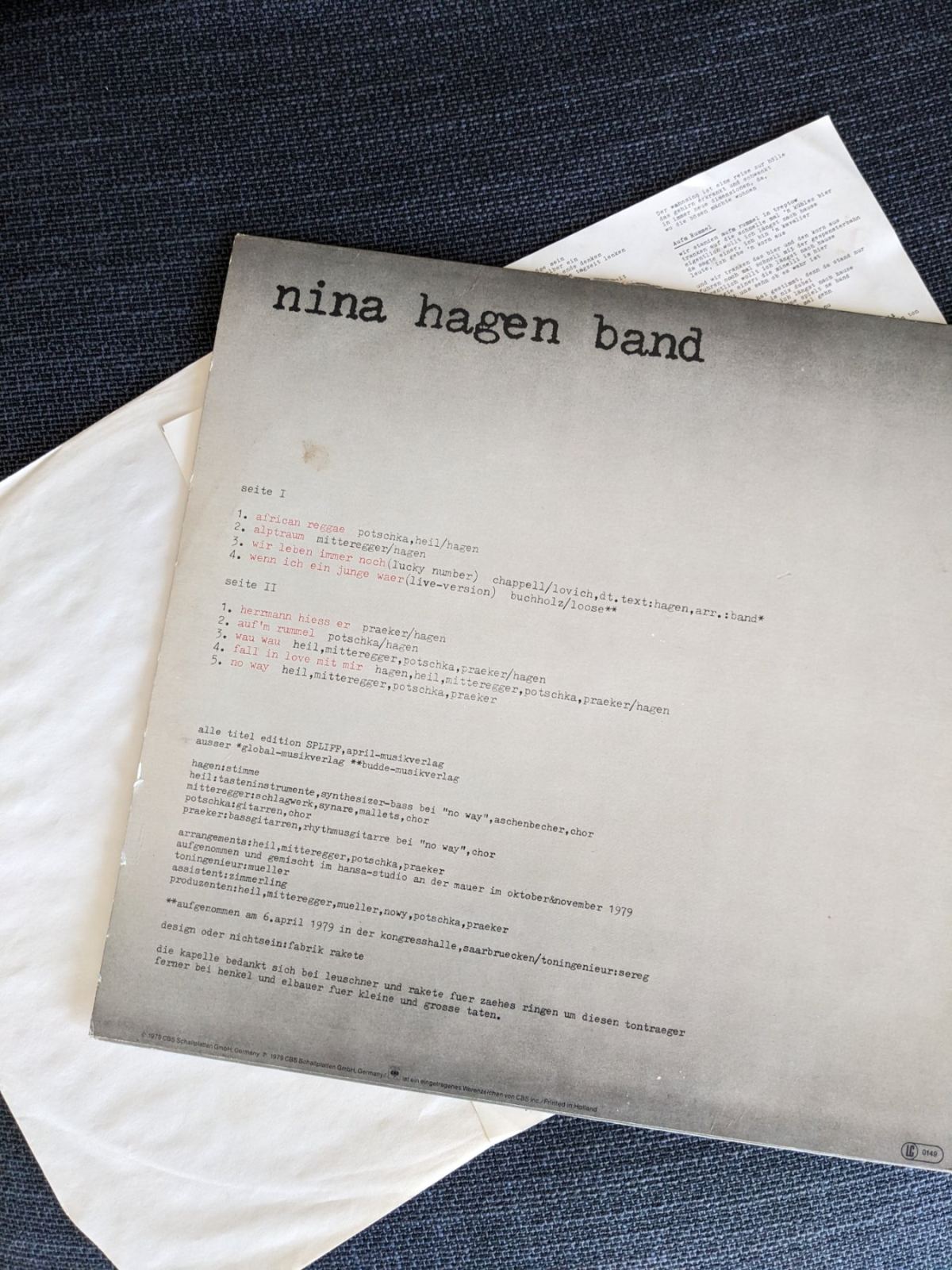 Nina Hagen Band (1979): unbehagen